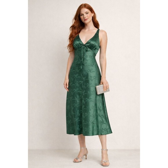 Trixxi Emerald Green Satin Jacquard Bow Print Maxi Dress Sz S Romantic Y2K Fairy - threedaughtersproperties.com Trixxi Emerald Green Satin Jacquard Bow Print Maxi Dress Sz S Romantic Y2K Fairy - threedaughtersproperties.com